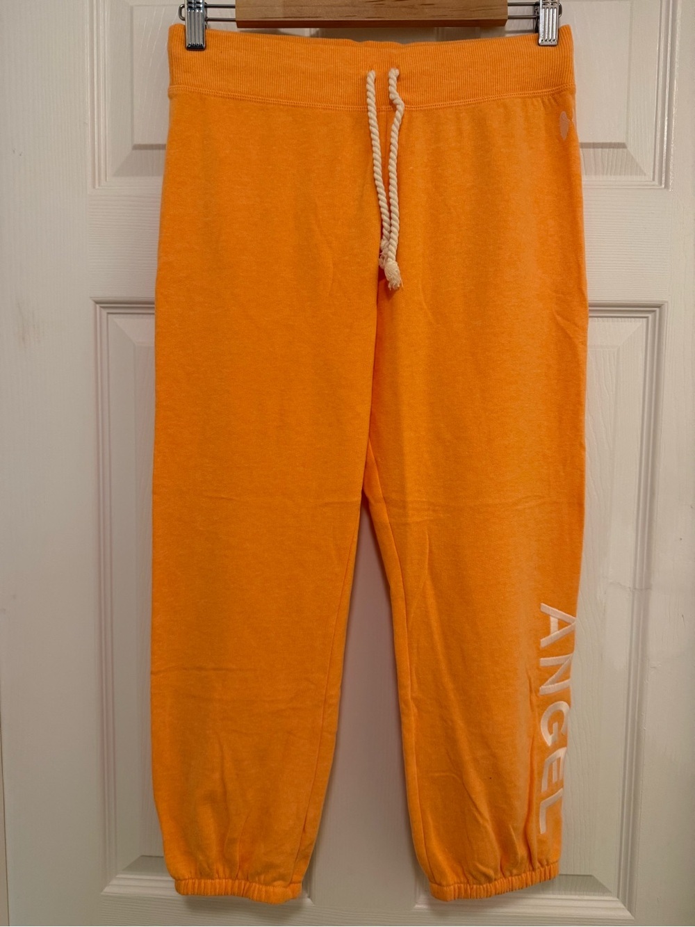NWOT Victoria's Secret Angel Graphic Embroidered Neon Crop Soft Fleece Joggers